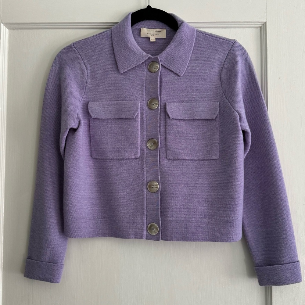Sézane Lilac Betty Cardigan